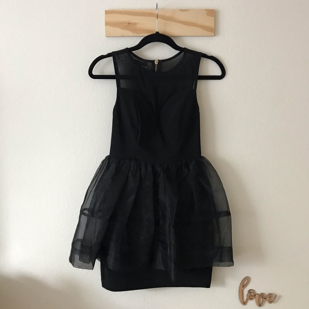 Windsor Black Semi-Sheer Poofy Dress